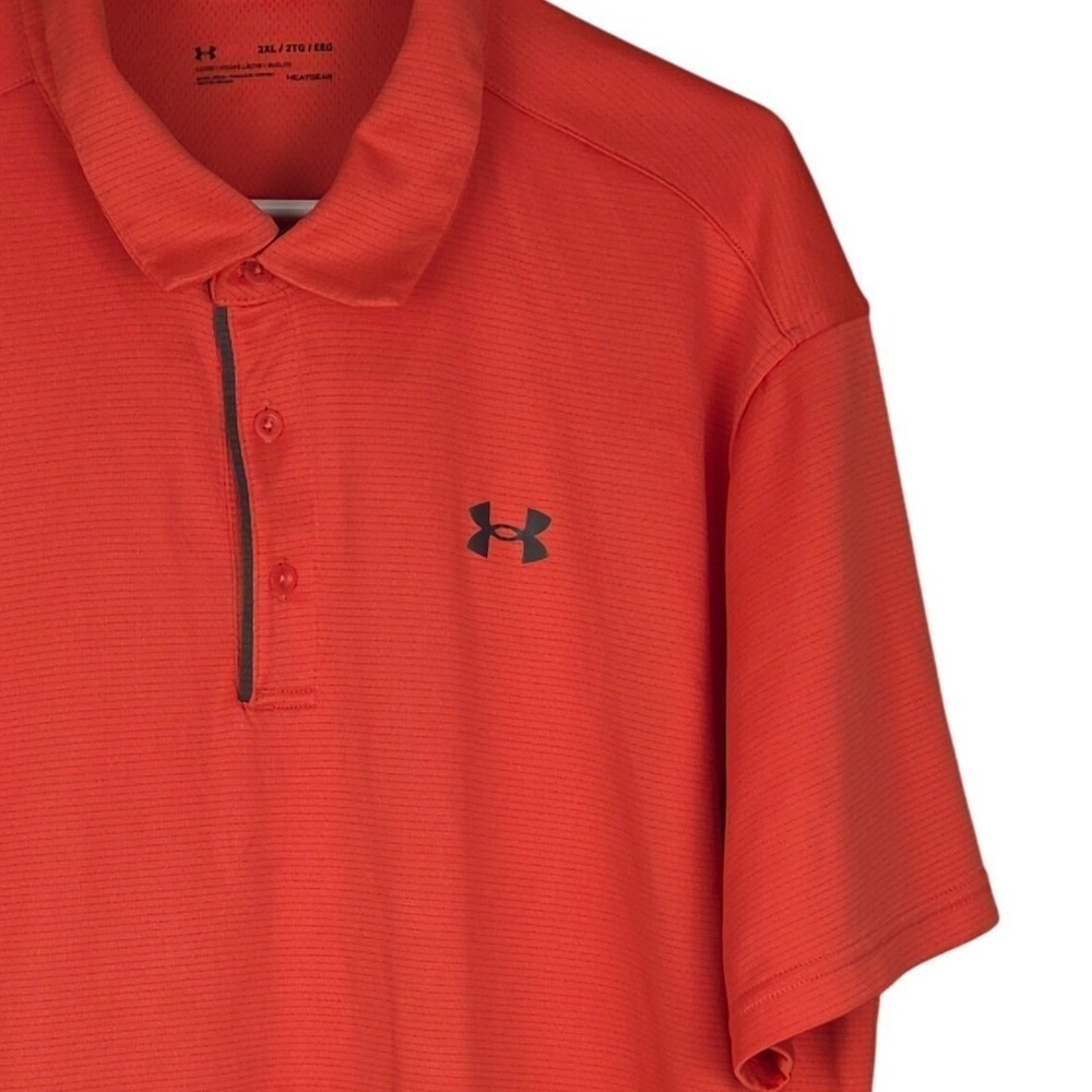 Under Armour Golf Polo Mens XXL Dark Orange Shirt HeatGear Loose‎ Fit Athletic